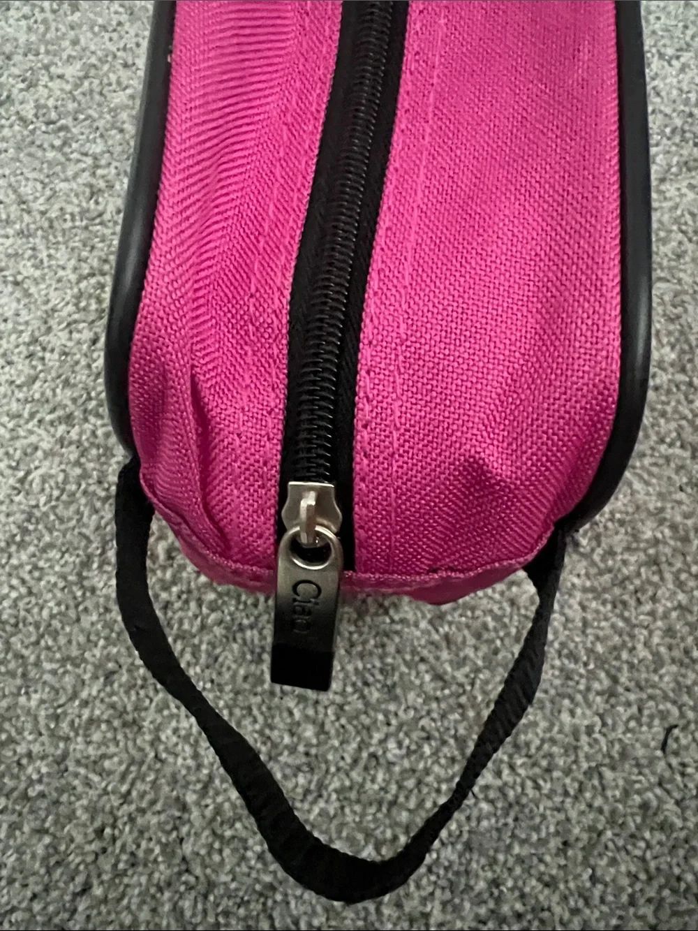 Stylish Hot Pink Travel Cosmetic Pouch with Carry Loop